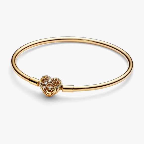 Pandora Jewelry - NEW PANDORA Celestial Heart Clasp Bangle Bracelet Plated 14k Gold